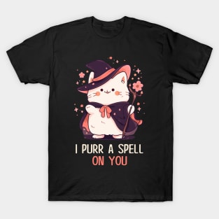 Funny Cat Pun Witch Spell Graphic Men Kids Women Halloween T-Shirt